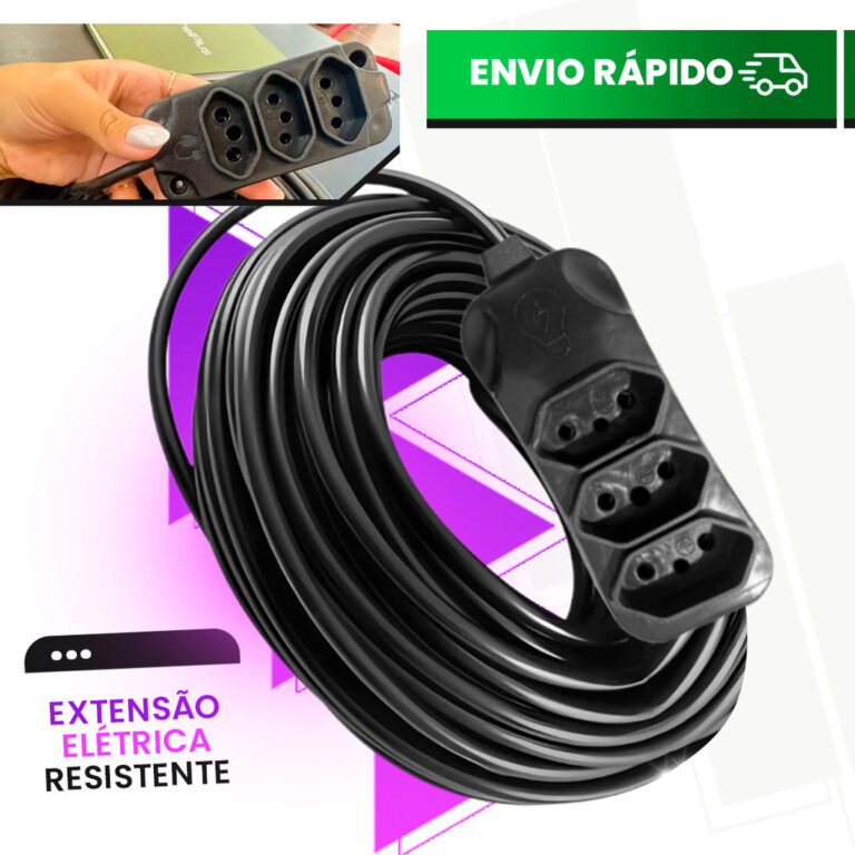 Extensão Elétrica Grossa Cabo PP2x2,5mm  Reforç