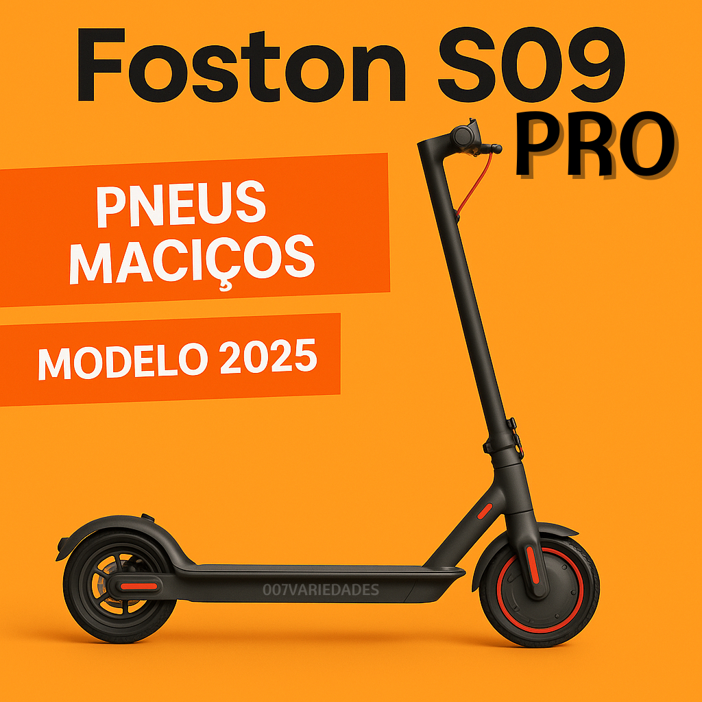 Patinete Elétrico Foston FS-09 PRO 10.400Mah Pneu Maciço 35km Autonomia App e Freio a Disco