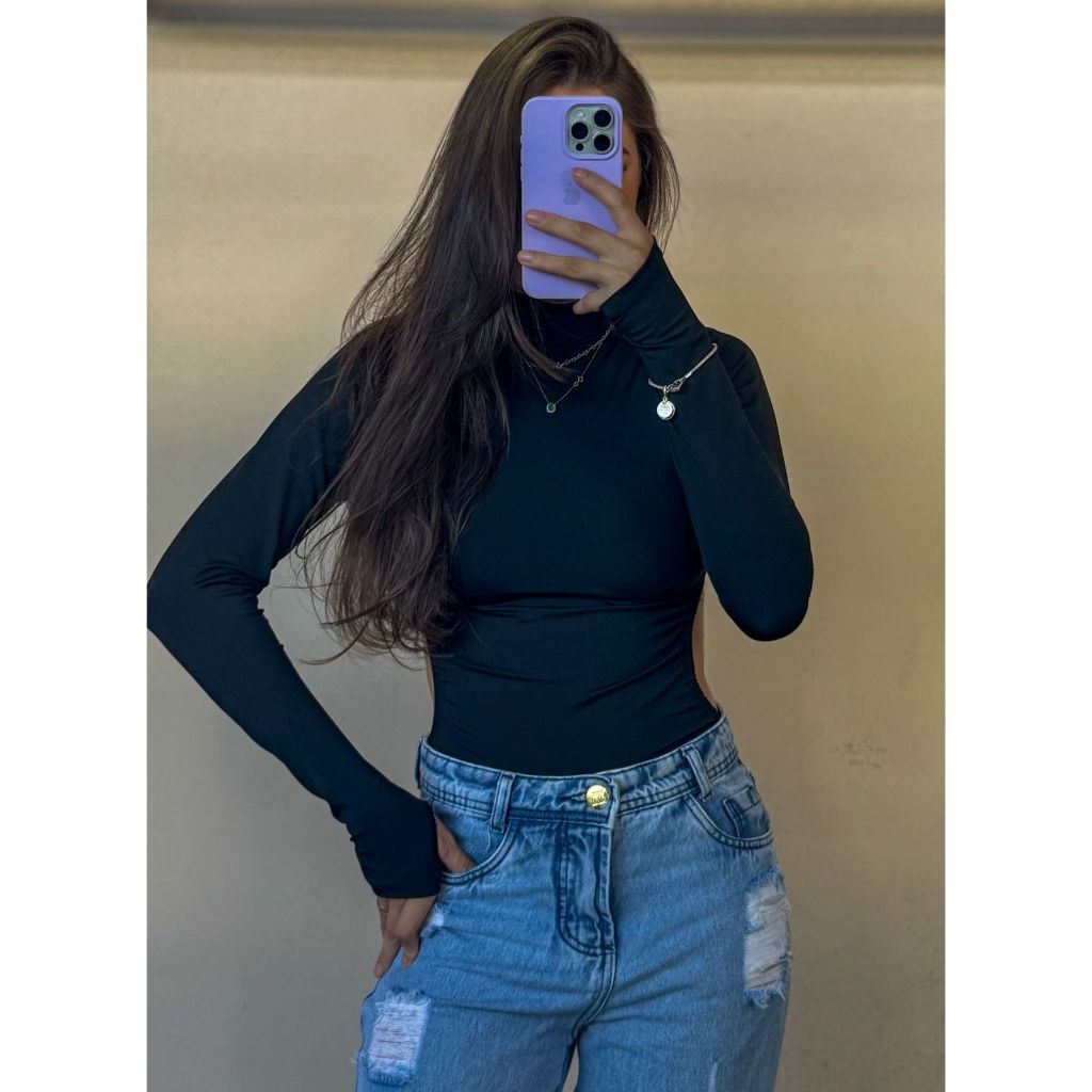 BoryBody feminino gringo manga luva costa cavada moda gringa (EVA)