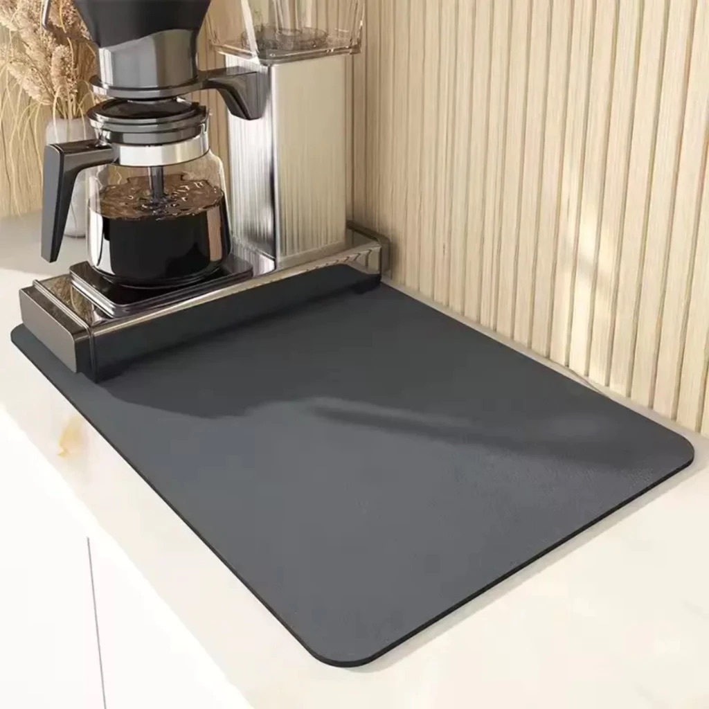 Tapete Escorredor de Louça Antiderrapante Super Absorvente Secagem Porta Copos Drenagem de Agua, pod