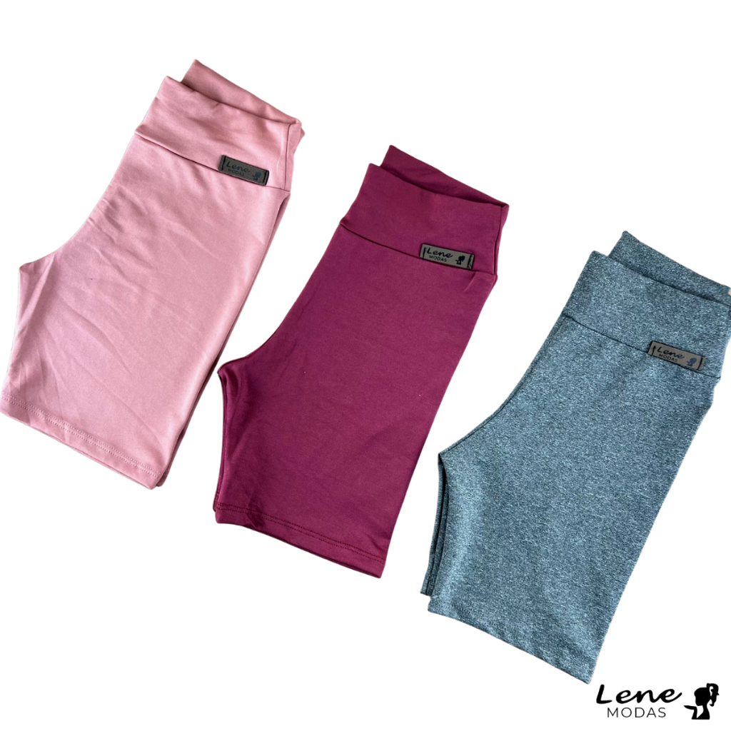 Kit 3 Shorts Bermudas Suplex Uniforme Escolar Infantil Menina Tamanhos 2 ao 16