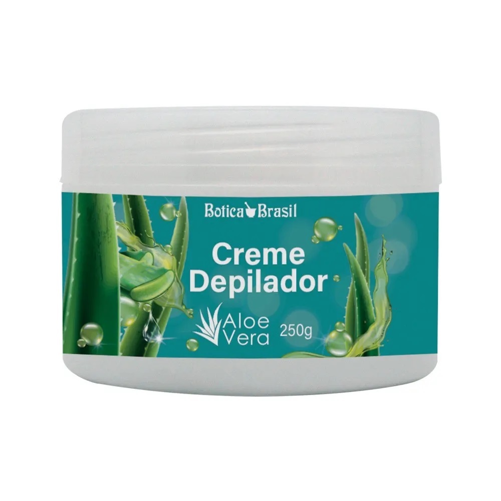 Creme Depilador com Aloe Vera Botica Brasil – 240g Depilação para Corpo Pernas Axilas Virilhas