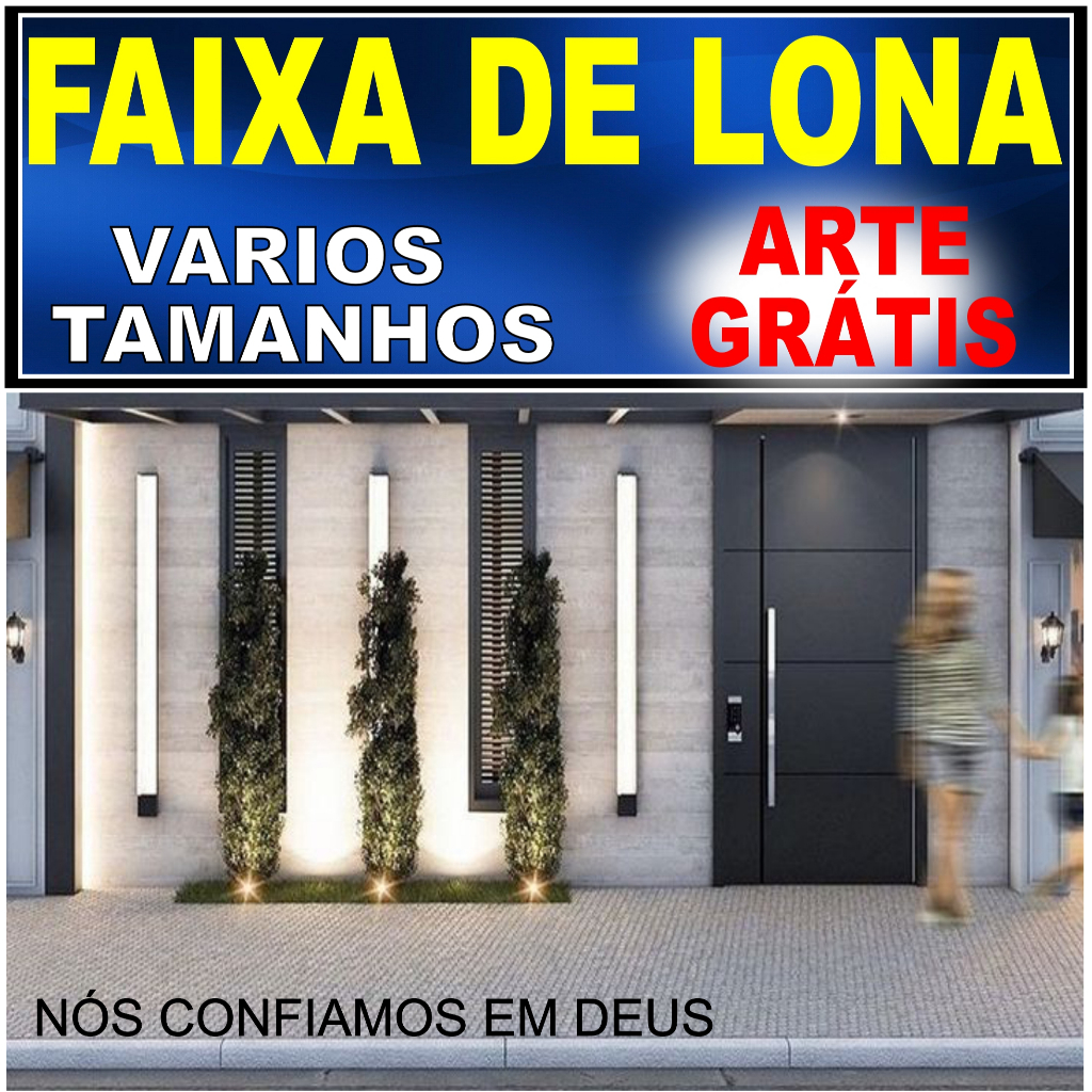 LONA / BANNER / FAIXA  PARA FACHADA PERSONALIZADA ARTE GRATIS envio imediato