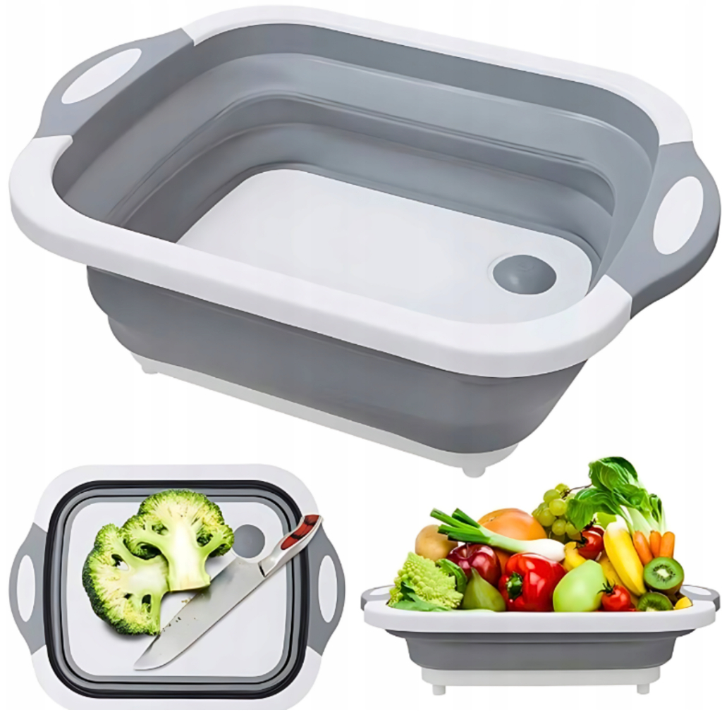 Tábua Bacia Cesta Retrátil Silicone Multifuncional Cozinha