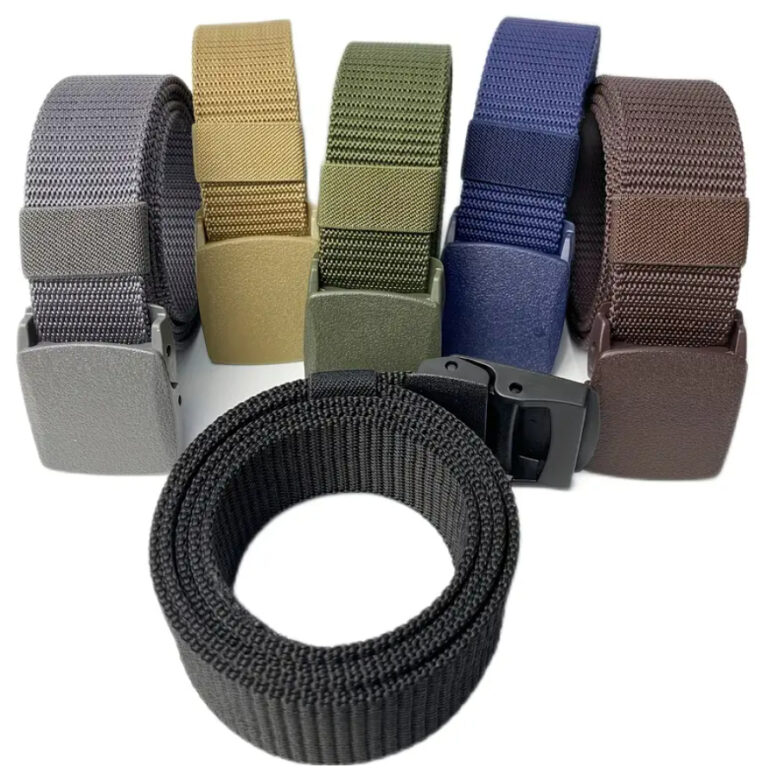 Moda Cinto Masculino Largo De Nylon Com Fivela De 