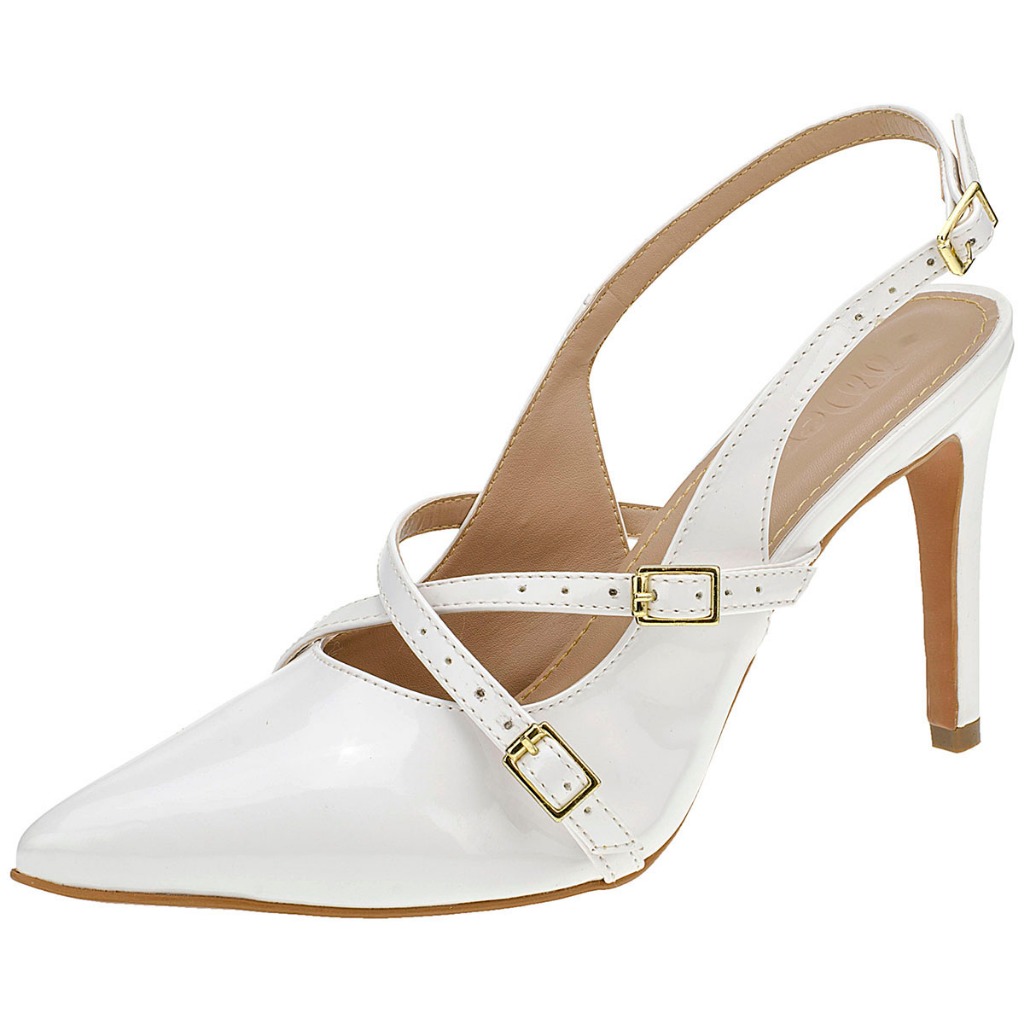 Scarpin Feminino Salto Fino Slingback Shekinah By Mercedita Premium Confortável Fivela Lançamento