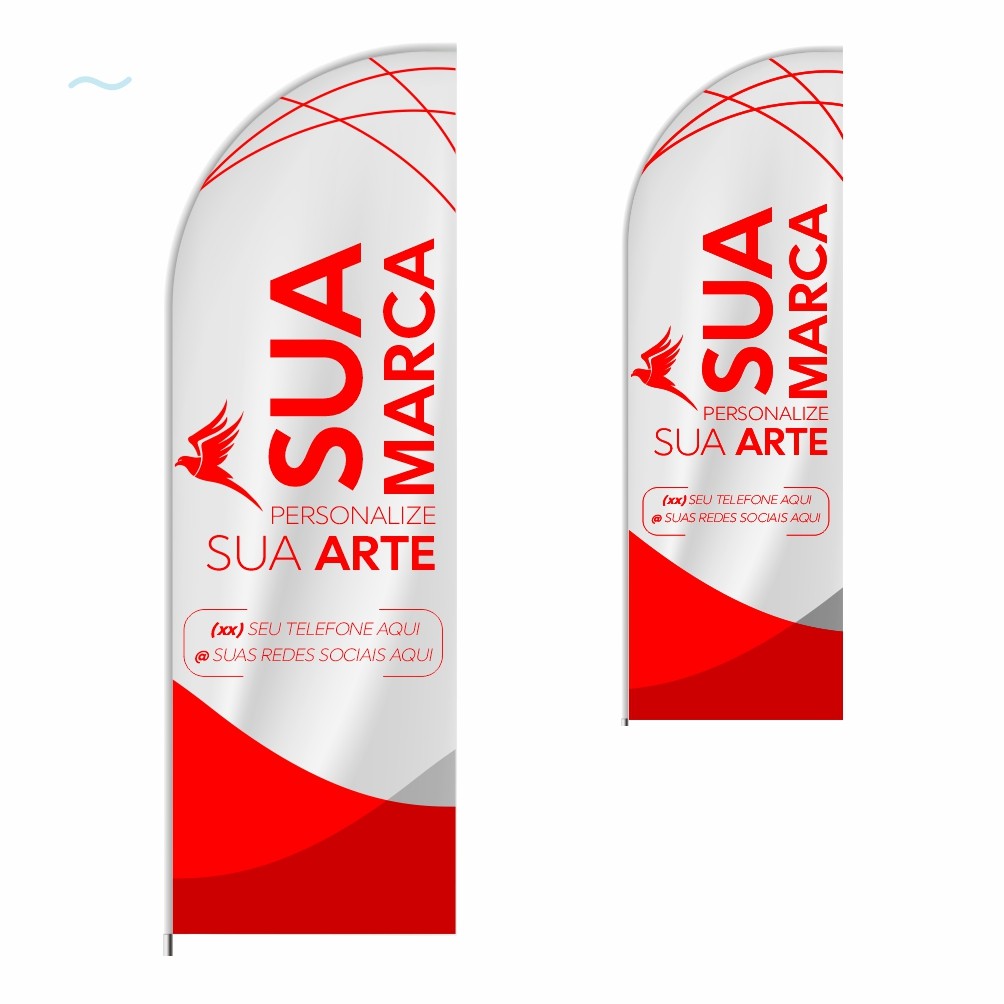 Wind Banner Somente Tecido Dupla Face 2,15m Personalize Sua Marca