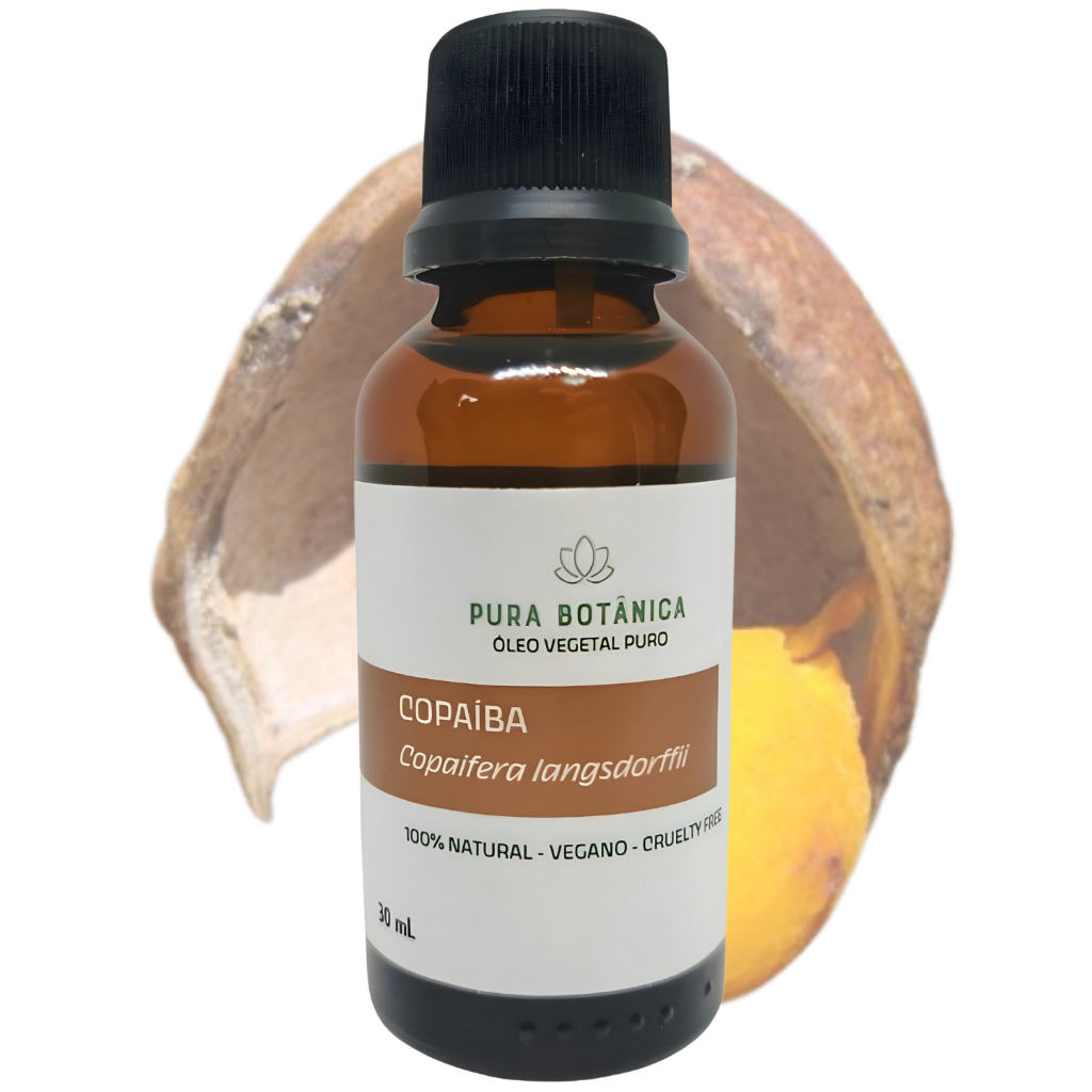 Óleo Vegetal Copaíba 30ml 100% Puro Pura Botânica  Cuidados com Pele, Hidratante Natural, Bem-Estar