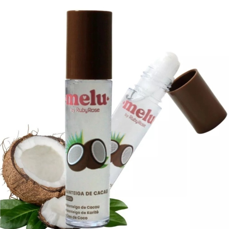 Manteiga de Cacau Incolor sabor Coco Hidrata e Revitaliza Lábios Macios e Saudaveis Melu RR-7800 – R