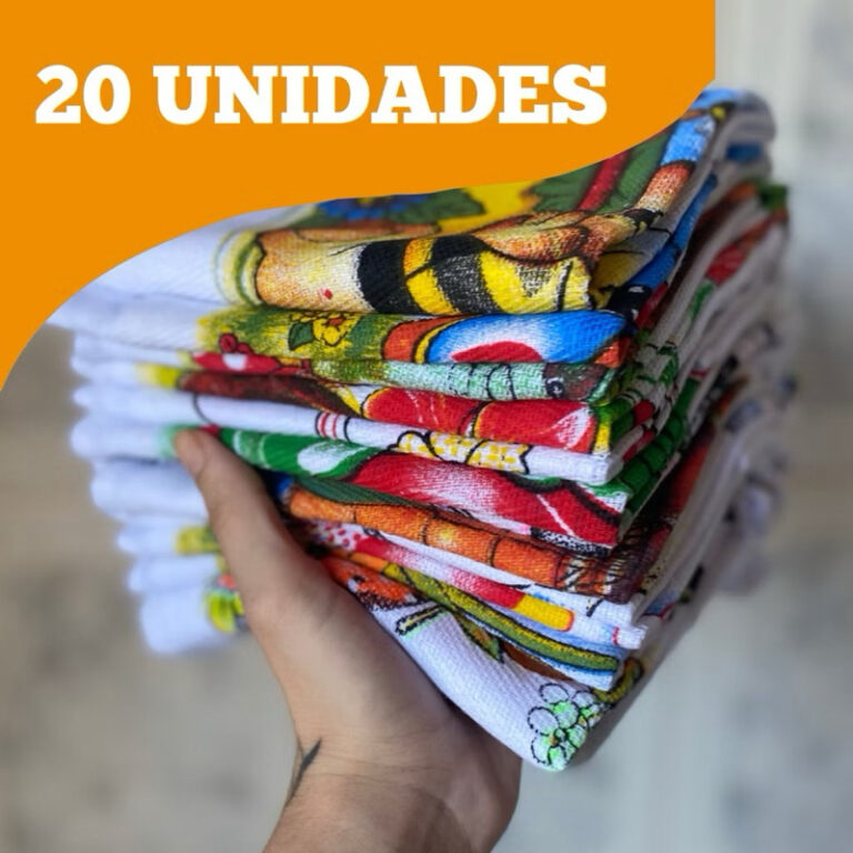 Kit 20 Panos de Prato 100% Algodão Grande 69 x 40