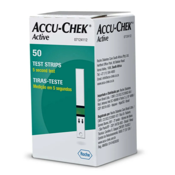 50 Tiras De Teste Glicemia Glicosimetro Accu Chek