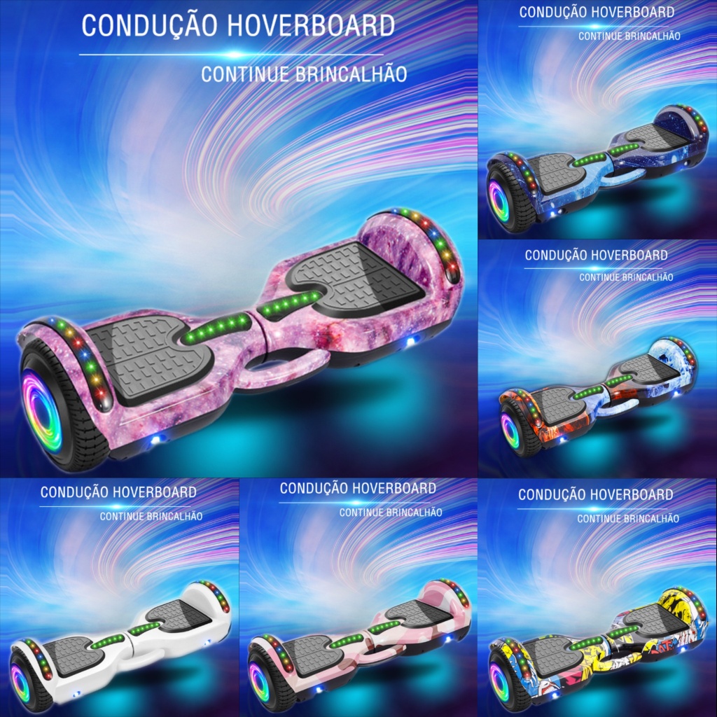 [Usado] Hoverboard Overboard Infantil Skate Elétrico 6.5 Led Bluetooth Bateria De Grande Capacidade