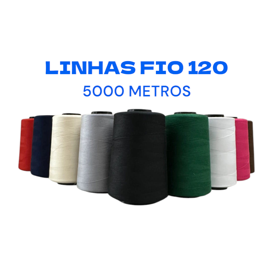 Linha de Costura Reta Fio 120 – Cone com 5000 metros