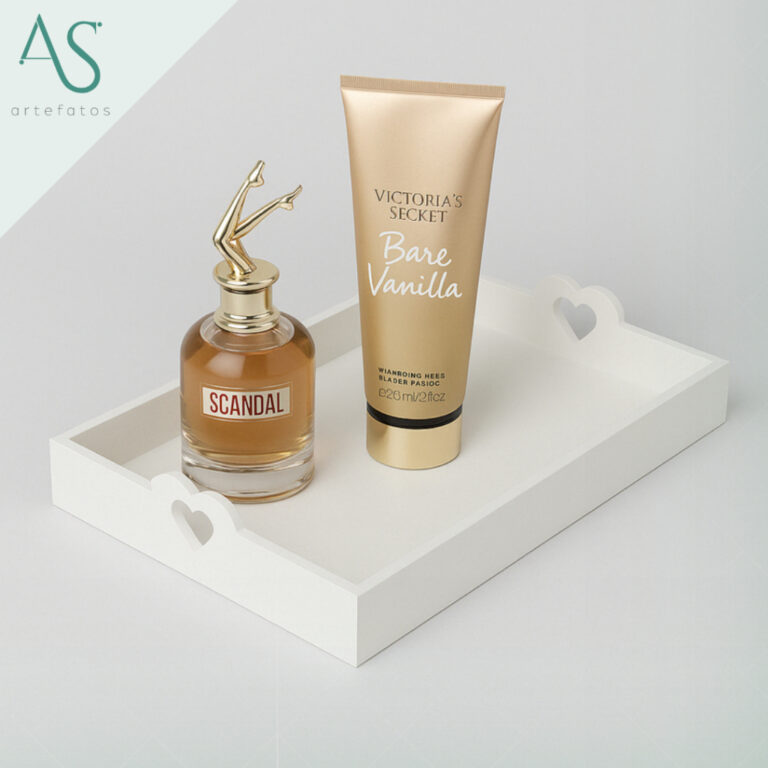 Bandeja Decorativa MDF Branca Perfeita para Lavabo