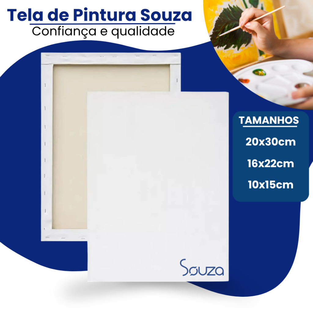 Tela Para Pintura Branca Souza 20x30cm 16x22cm 10x15cm Profissional ou Artístico Premium Escolar