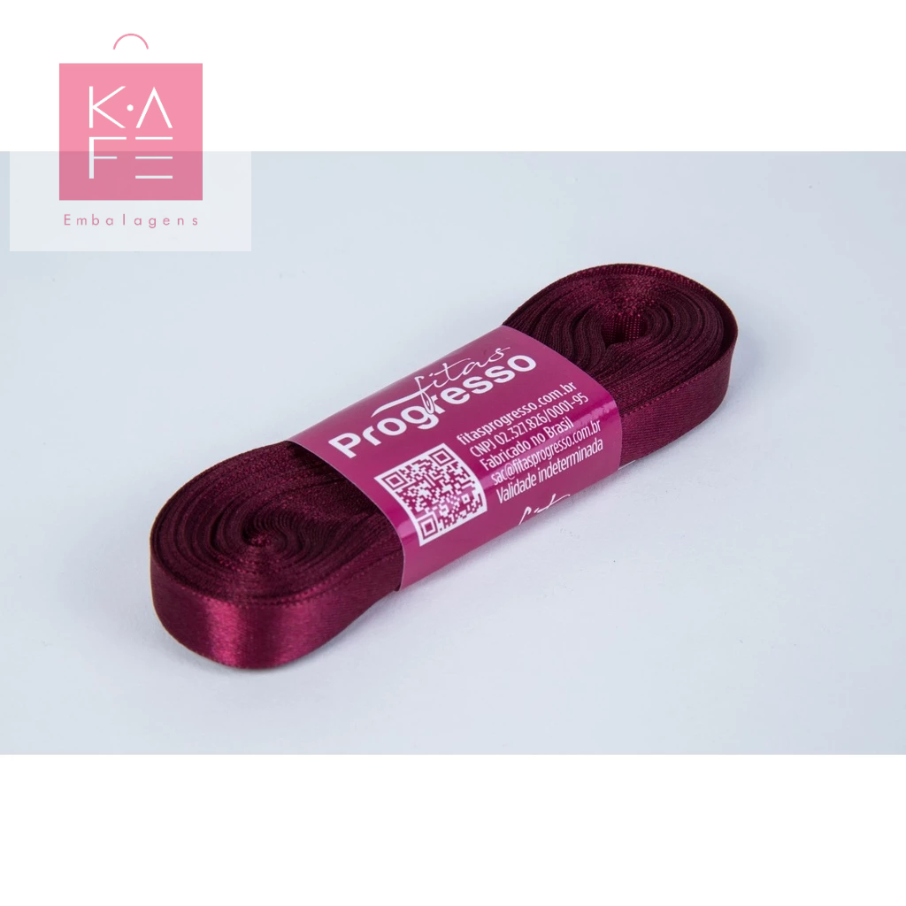 Fita de Cetim Marsala Cor 1355 – 01 unidade – Progresso – Kafe Embalagens