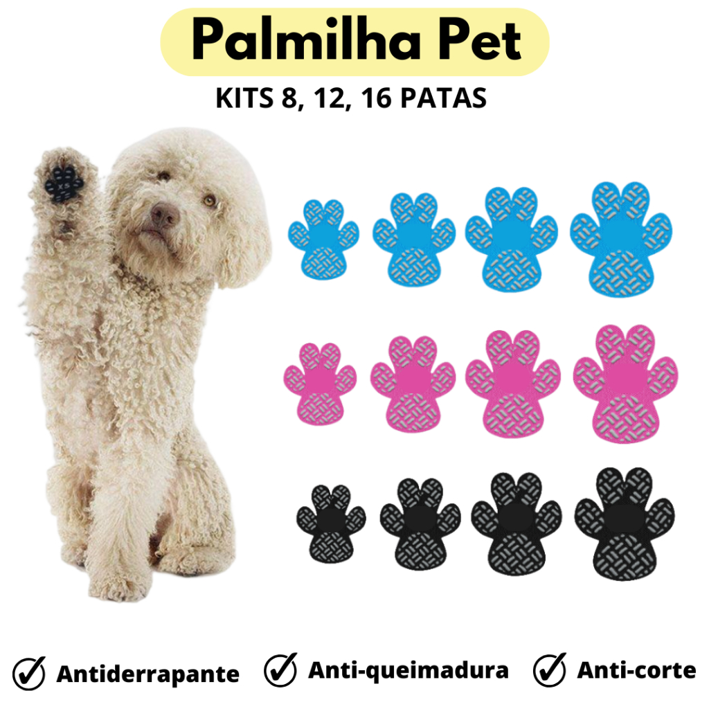 Kit Palmilha Pet Antiderrapantes Para Cães E Gatos Adesivos Paw Pads Protetor de Pata