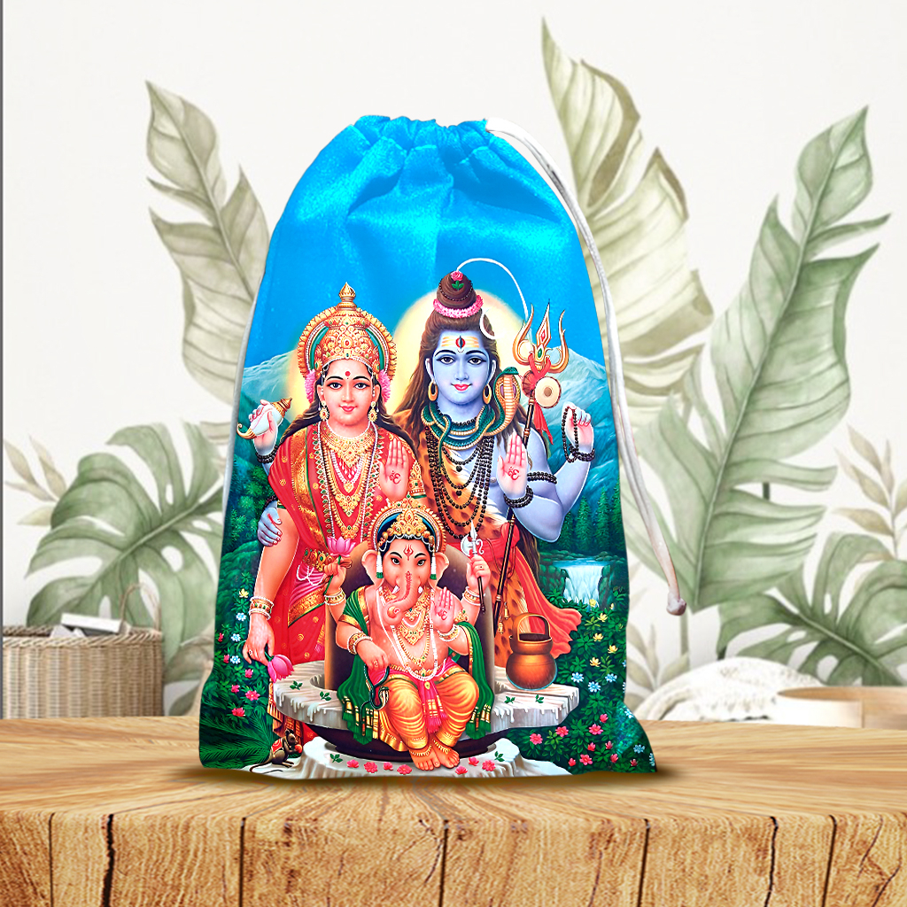 Saquinho de tarô Shiva Parvati, porta japamala, saco de oráculos e baralho cigano, bolsa para cartas
