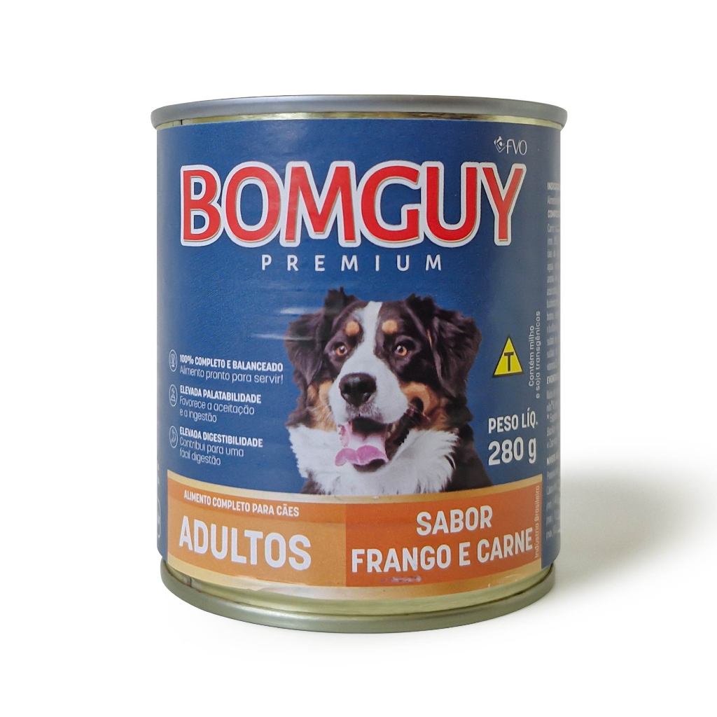 Bomguy Premium Patê Sabor Frango e Carne Ração Úmida para Cães Adultos 280g FVO