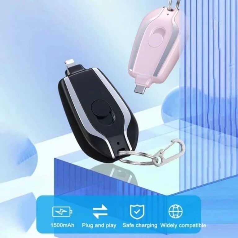 Carregador De Chaveiro Portátil | 1500mAh Ultra-C