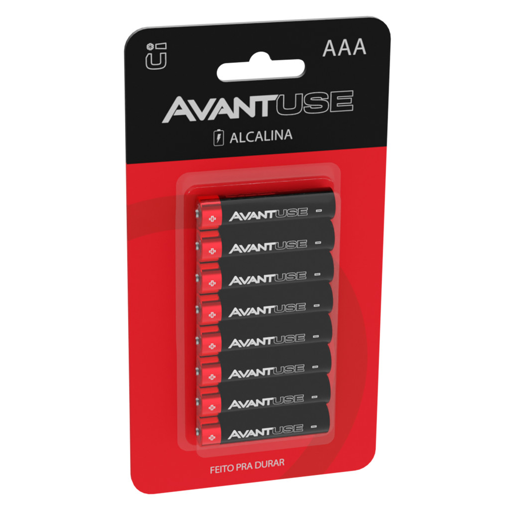 Kit 8 Pilhas Alcalina AAA Palito 1.5V Avant Use