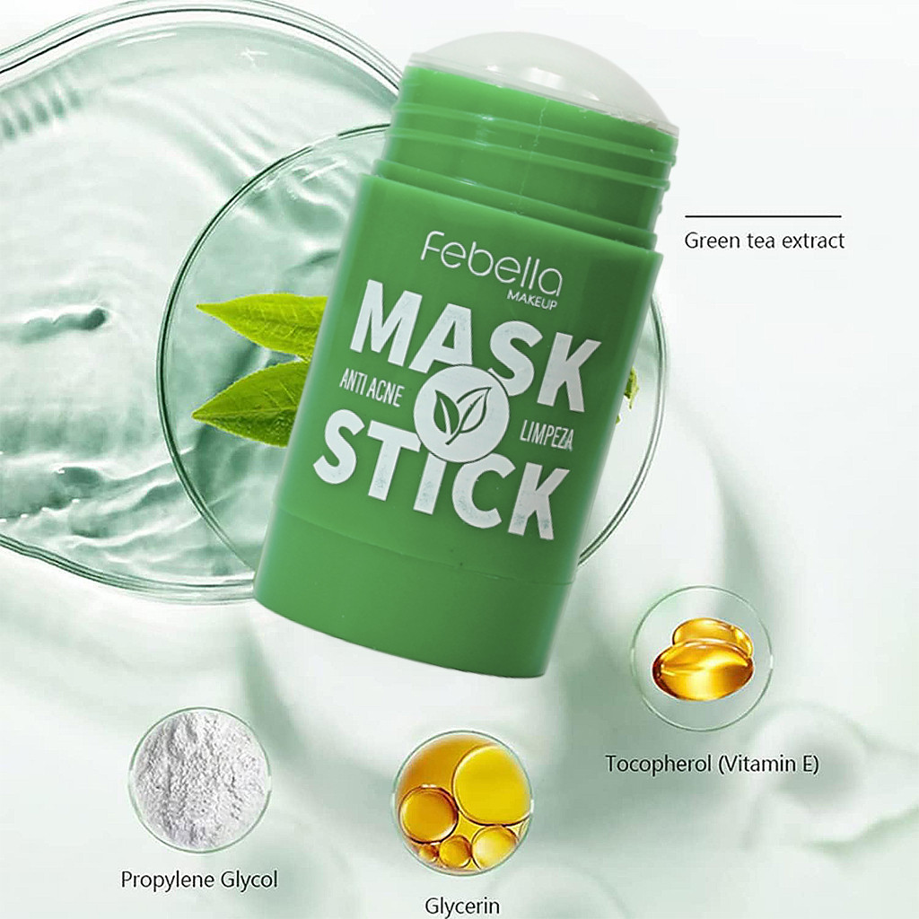 Máscara Chá Verde Remover de Cravos Anti-Acne Hidratante Beleza Pele Facial Clean Face Clareador Mas