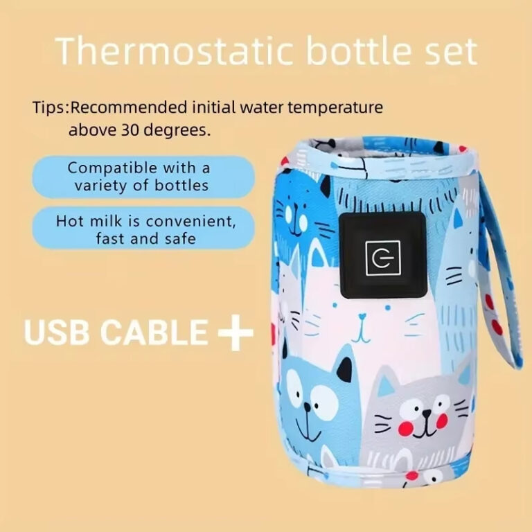 Aquecedor de mamadeira gatinho AZUL com 3 ajustes 