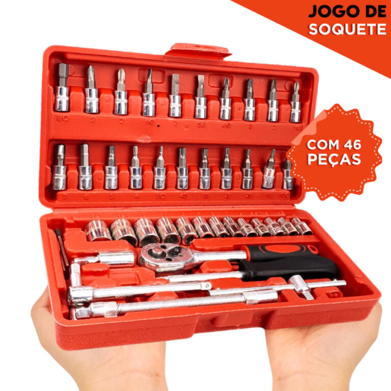 Kit De Ferramentas 46 Peças Jogo De Soquetes Chav