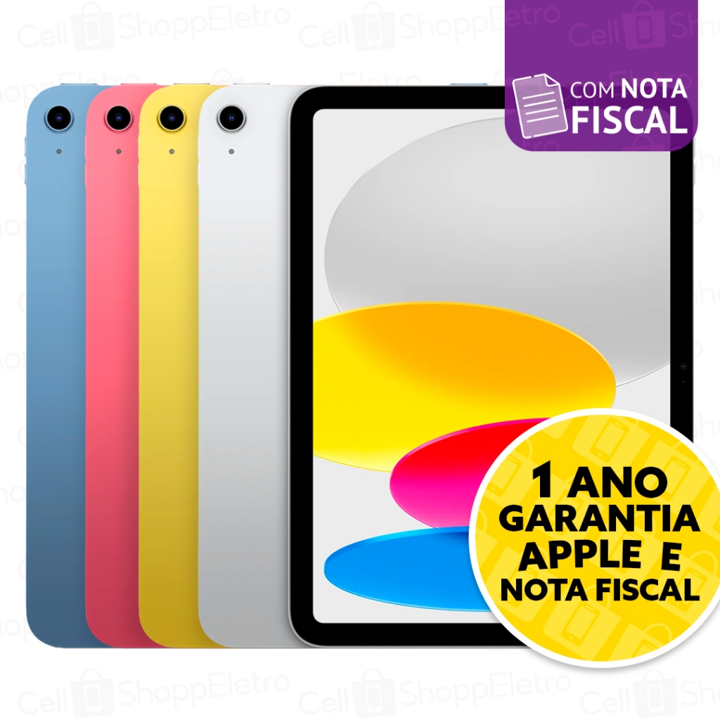 Apple iPad 10 Geração 64GB Wi-fi 2022 Tela 10,9 Original Novo Lacrado com Garantia Apple de 1 ano