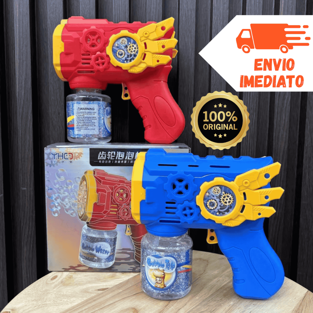 Brinquedo Lança Bolhas De Sabão Automática com Luz crianças arma arminha Azul Vermelho