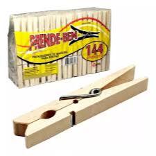 Prendedor de Roupa de Madeira 7x1cm  Kit Econômic