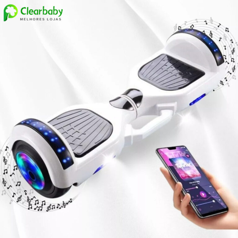 Hoverboard Elétrico Infantil 6.5 com LED, Bluetoo