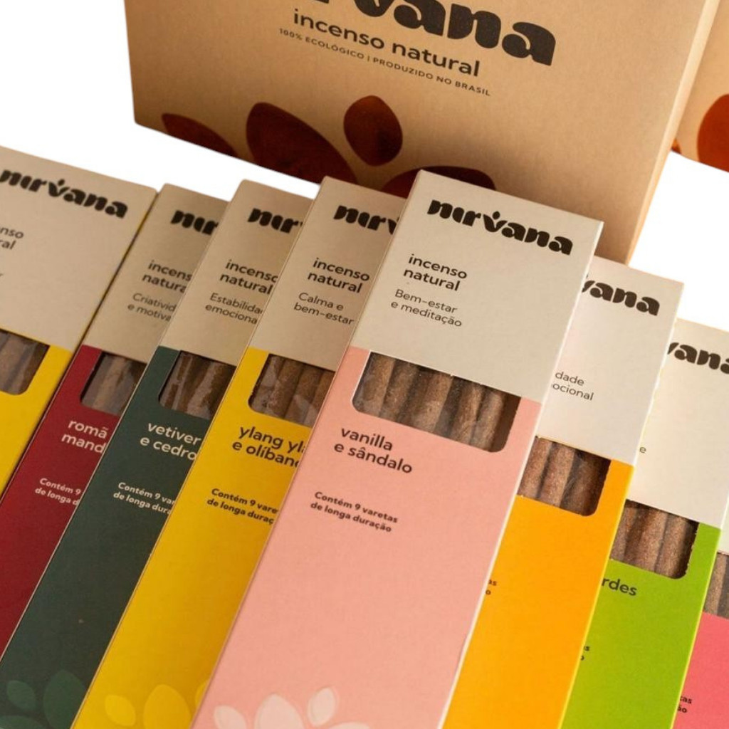 Incenso Natural Nirvana Palito 2h de Queima Natural – Nova Formula Sem Carvão Vegano –