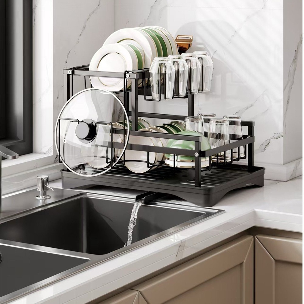 Escorredor de Louças Rack Aço Carbono Organizador Preto