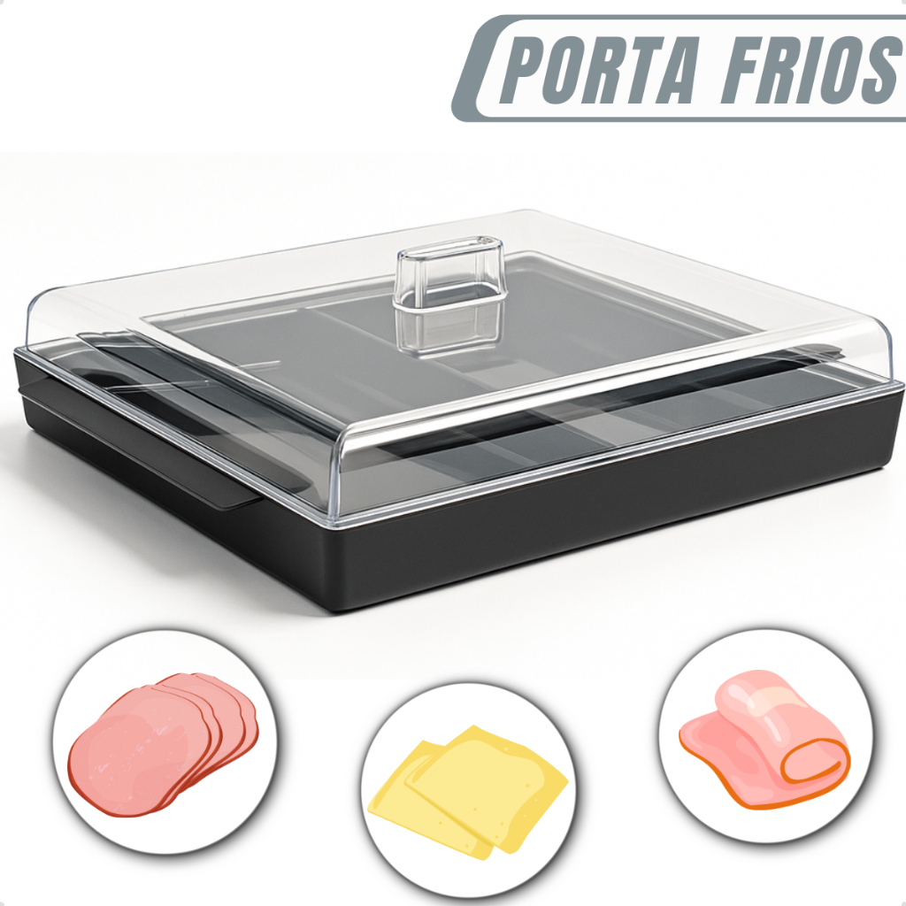 Porta Frios Duplo Com Tampa Resistente Pote Organizador Para Geladeira Com Divisória Bonito E Prátic