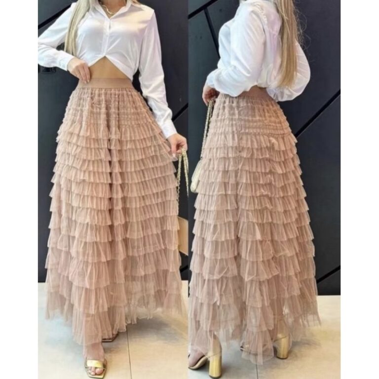 Saia Tule bolo importado femininas modas A801