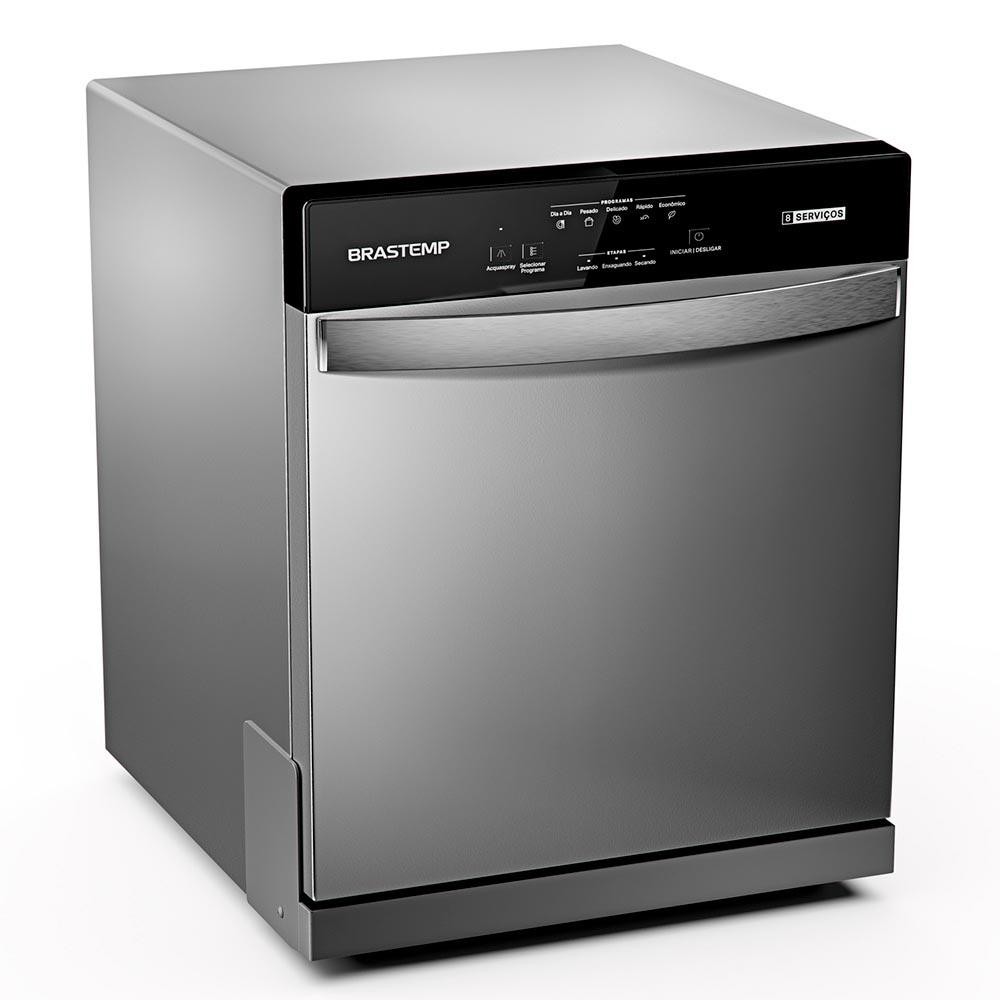 Lava Louças Brastemp Cinza Metálico com 08 Serviços e 05 Programas de Lavagem – BLF08B