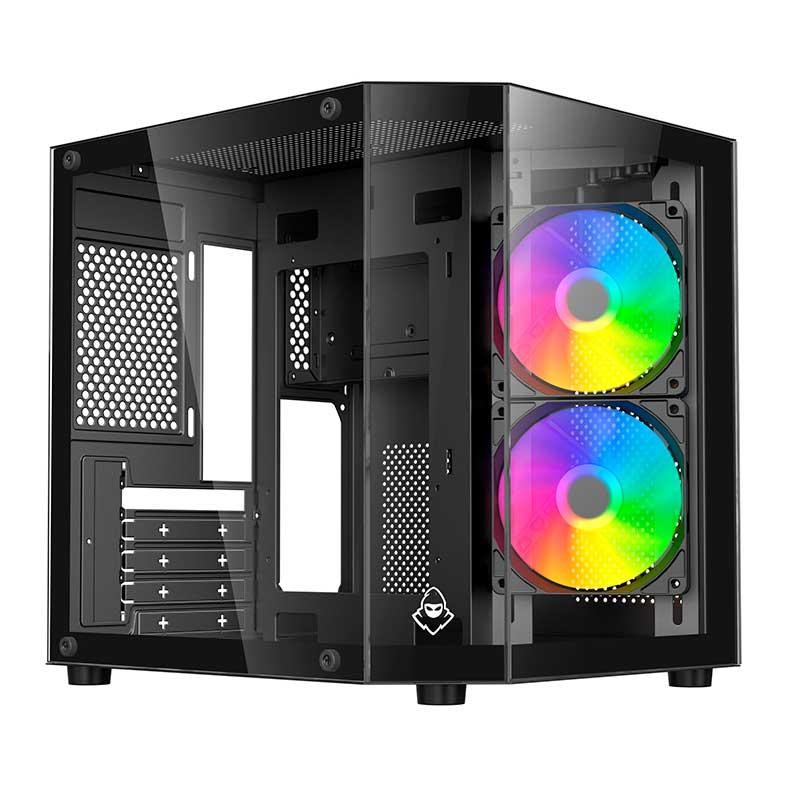 Gabinete Gamer Aquário Mancer CV700M, Mini-Tower Lateral de Vidro Com 2 Fans  Preto MCR-CV700M-BK-2F