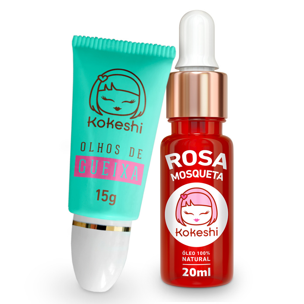 Kit Kokeshi Olhos de Gueixa e Óleo de Rosa Mosqueta com Hidratação Intensa