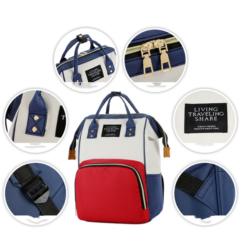 OpçãoTrês Cores 45×31 Bolsa Mochila Maternidade Multifunção + Carteiras Fibra De Carbono Porta-Cart