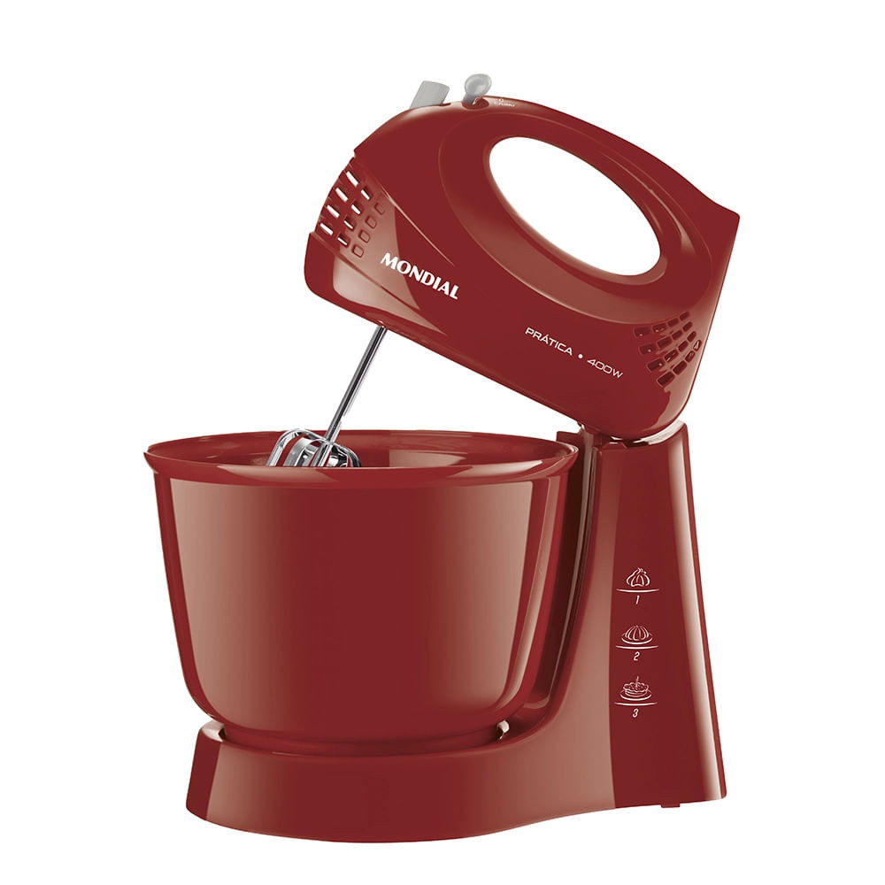 Batedeira Mondial Prática B-44-R Vermelha – 400W 220V