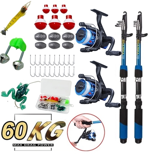 Kit Barato Completo 2 Varas + 2 Molinetes