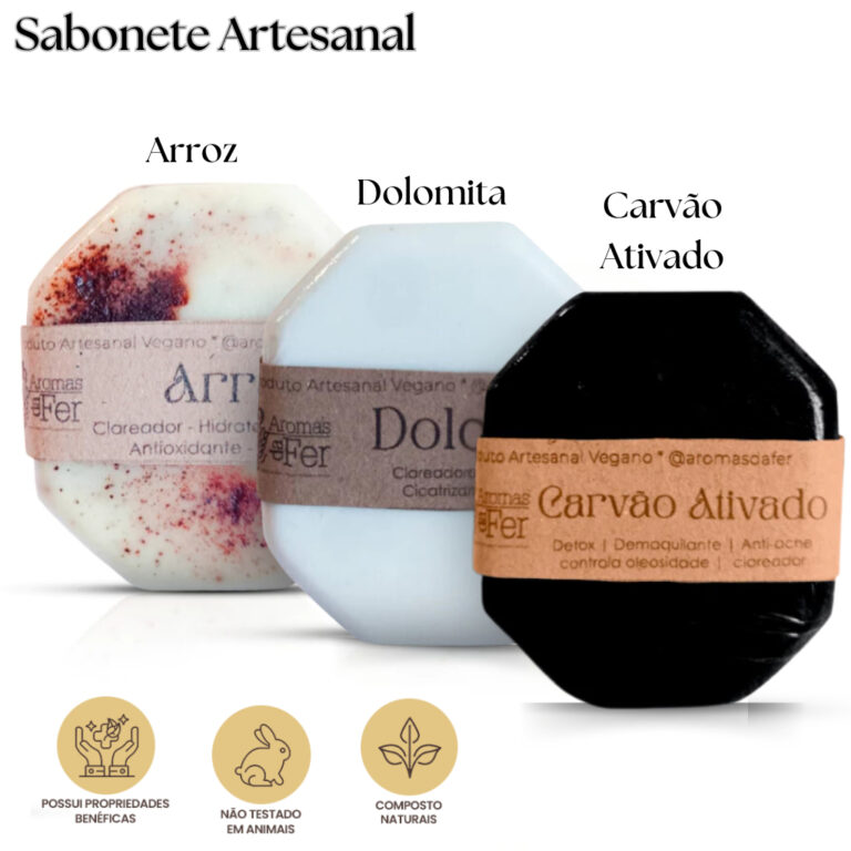 Kit 3 Sabonete Facial Antiacne Esfoliante e Clarea