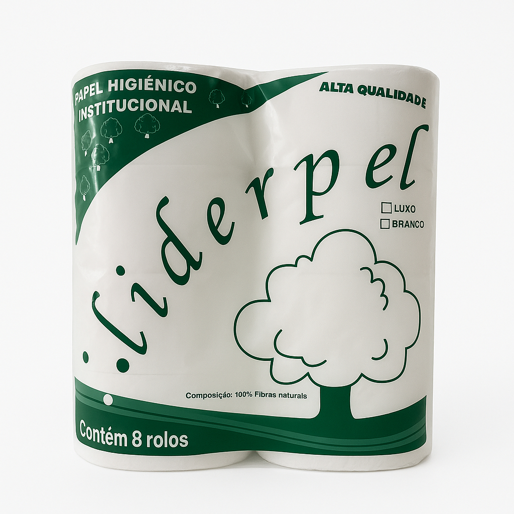Papel Higiênico C/8 Rolão 300Mts Liderpel Institucional e Industrial Econômico – 1,5kg
