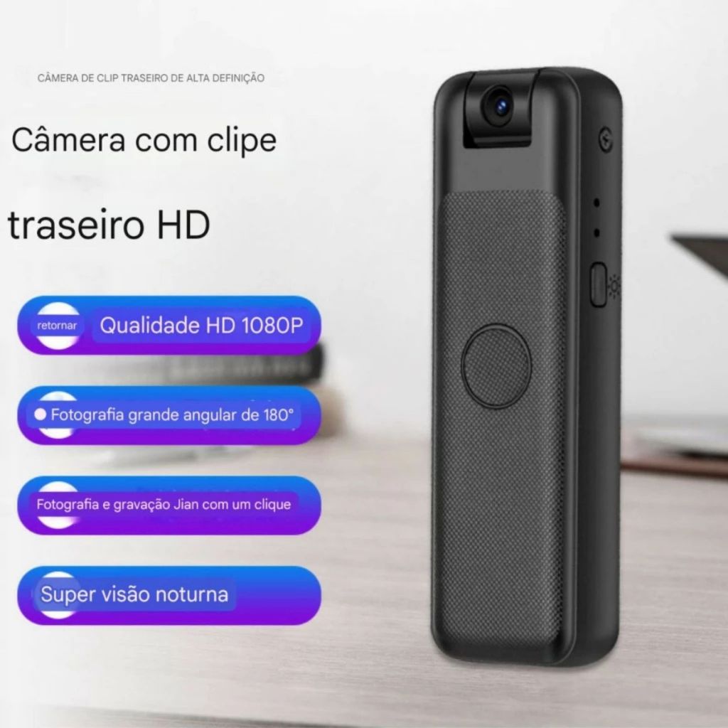 Mini Câmera Portátil Corporal De Visão Noturna Infravermelha Gravador Vídeo Digital Esportiva Câmera