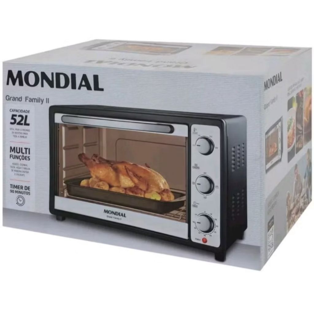 forno elétrico mondial36 / 52 ou 42 litros  fr52/fr42 family ll