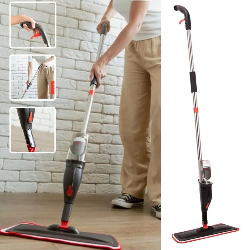 Mop Spray Powermaid com Pano de Microfibra Lavável  Fácil de Usar e Econômico