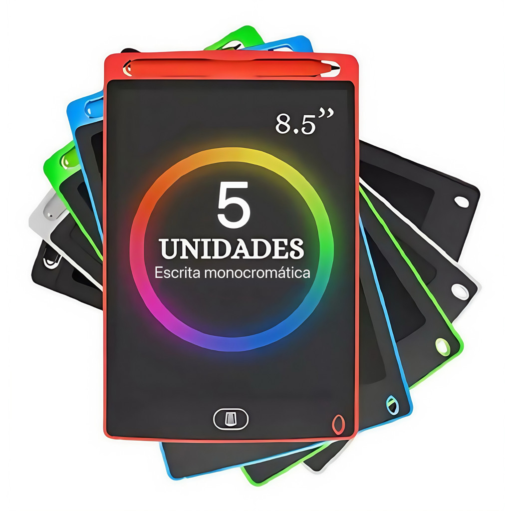 kit 5 Tablet de escrita infantil monocromático com tela LCD de 8,5 polegadas