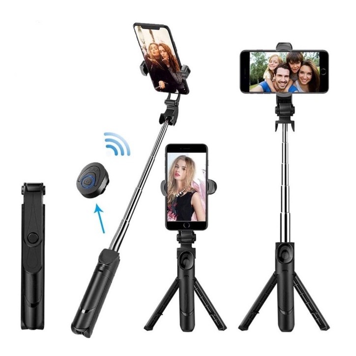 Bastão de Selfie com Controle Bluetooth Tripé De