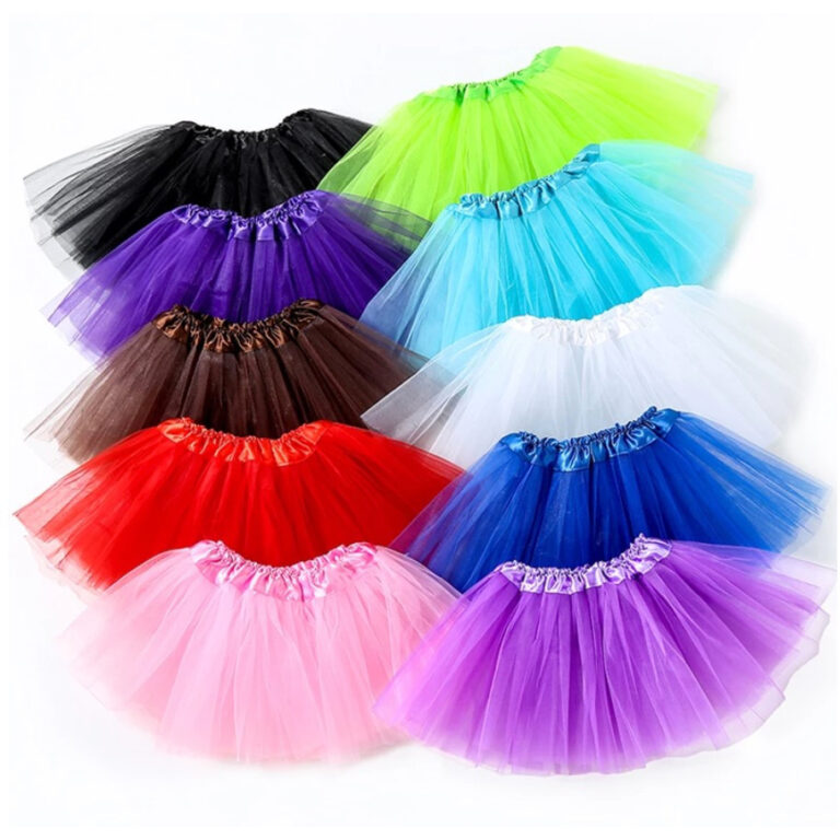Saia de tule infantil colorido lisa de Carnaval Ha